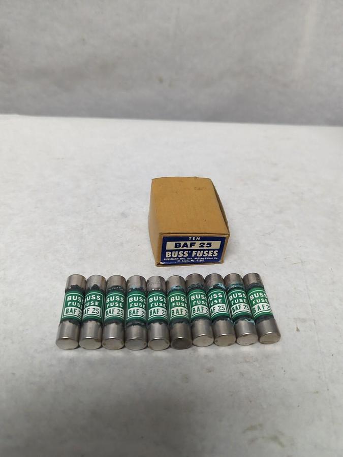 COOPER BUSSMANN,BAF25,25 AMP BUSS FISES BOX OF 10 NOS