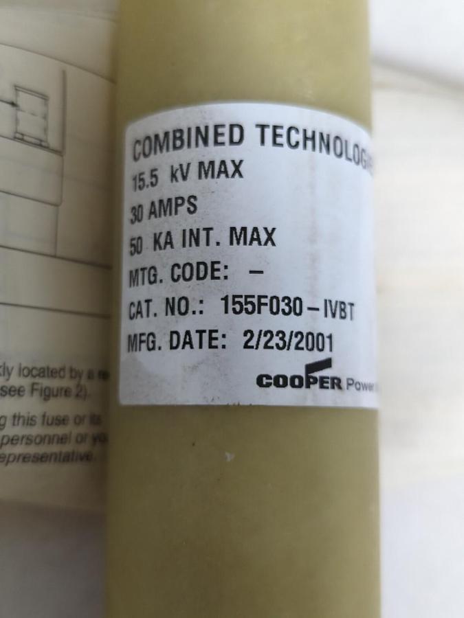 COOPER,155F030-IVBT,X-LIMITER FUSE 15.5 KV 30 AMP 50 KA INT NOS