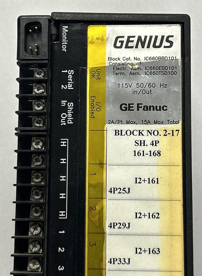 Used GE FANUC,IC660BBD101,GENIUS BLOCK I/O MODULE