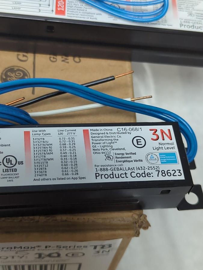 GE ULTRAMAX,GE332MAXP-N/ULTRA,ELECTRONIC BALLAST 120-277V LOT OF 5 NOS