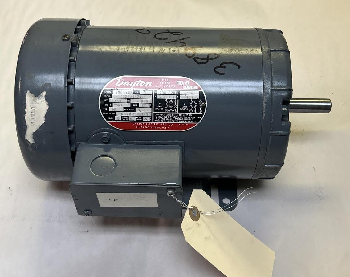 DAYTON,3N017G,AC MOTOR 1HP 1725RPM 208-220V/440V H56H FRAME