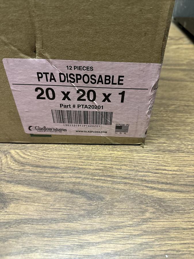 Glasfloss,20x20x1,Air Filter Box of 12