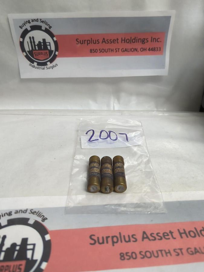Used SHAWMUT,2007,FUSE 15 AMP LOT OF 3 PRE-OWNED