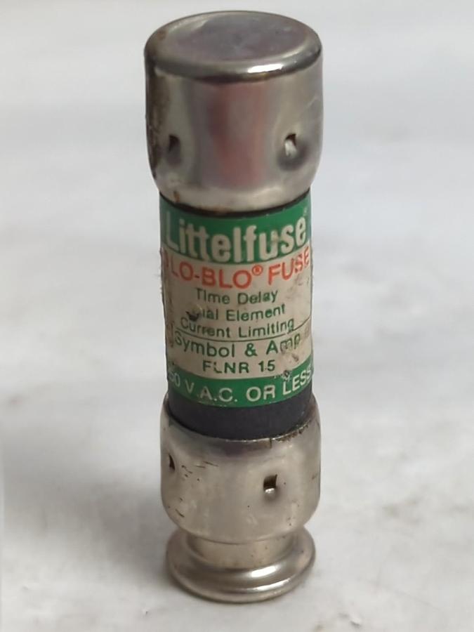 Used LITTELFUSE,FLNR15,SLO-BLO 15 AMP FUSE LOT OF 3 PRE-OWNED