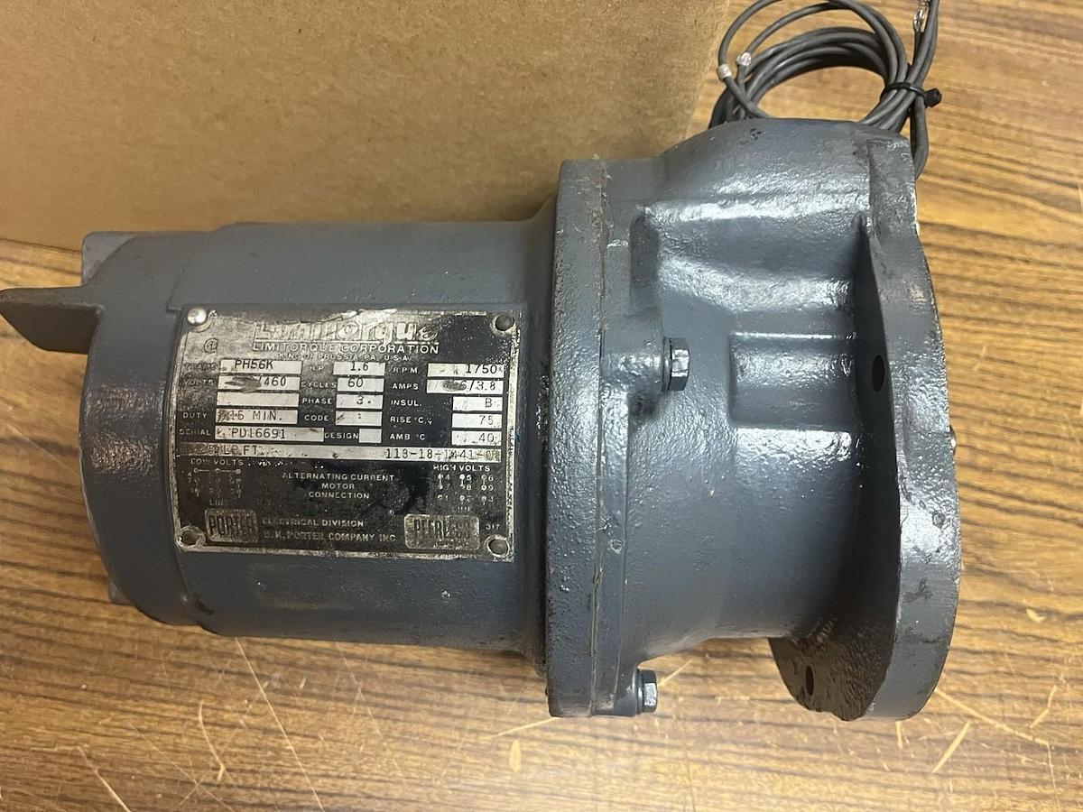 Used LIMITOR,113-18-1441-0,LIMITORQUE GEARMOTOR 1.6HP 1750RPM 460V PH56K 25 LB/FT