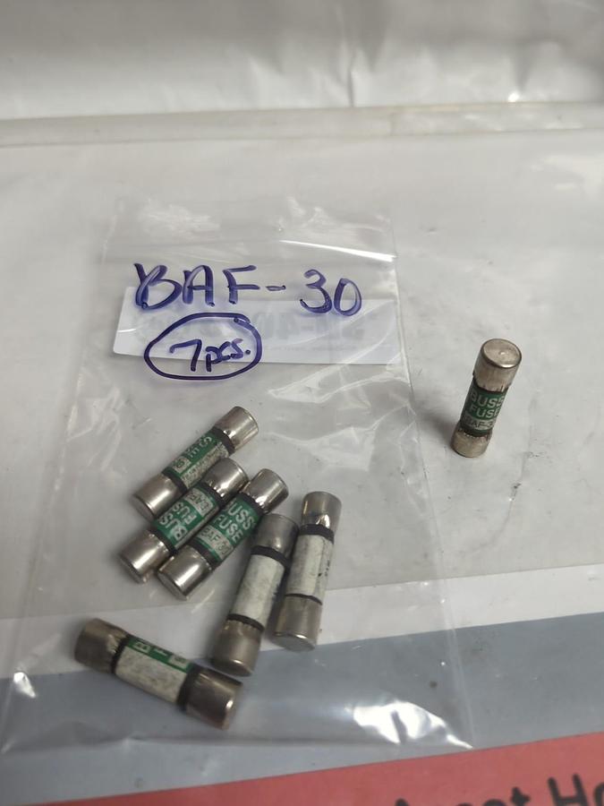 Used COOPER BUSSMANN,BAF-30,BUSS 30 AMP FUSE LOT OF 7 PRE-OWNED