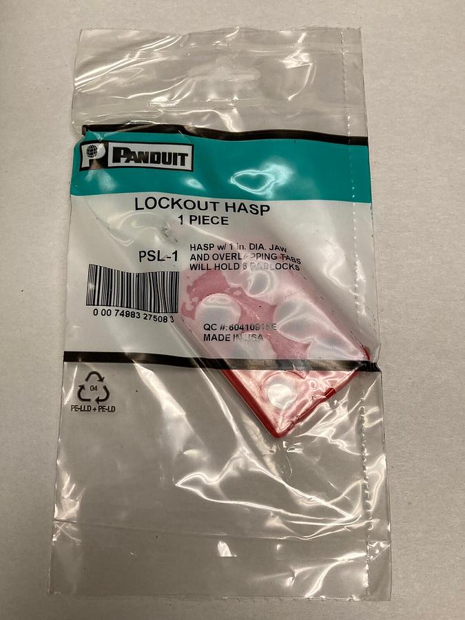 Used Panduit,PSL-1,Lockout Tagout Hasp  1 INCH Jaw 6 hole  LOT OF 4