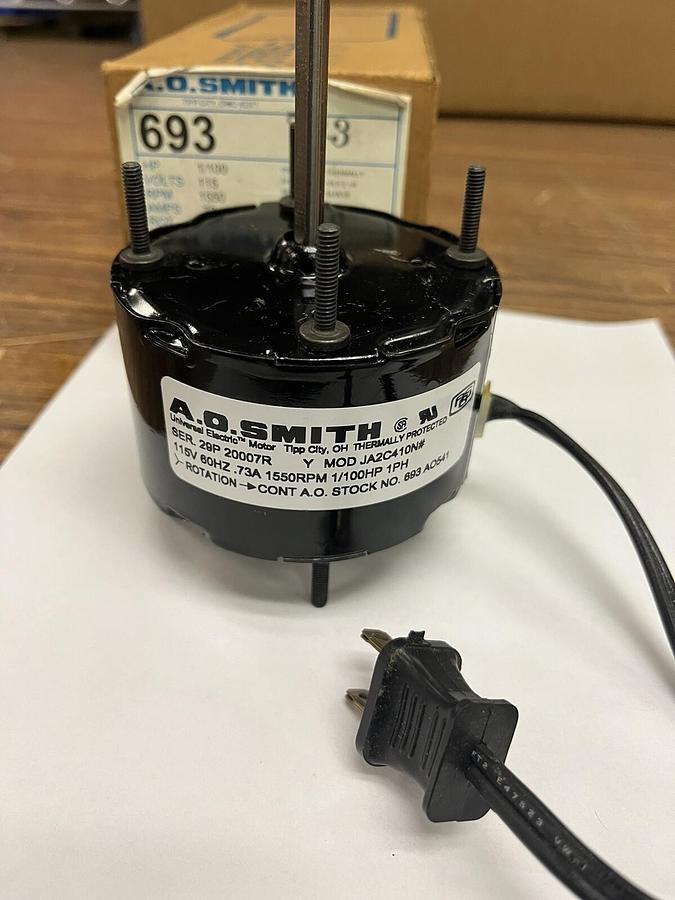 AO SMITH,693,ELECTRIC MOTOR 1/100HP 1550RPM 115V 1PH