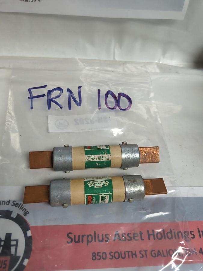 Used COOPER BUSSMANN,FRN100,FUSETRON 100 AMP FUSE LOT OF 2 PRE-OWNED