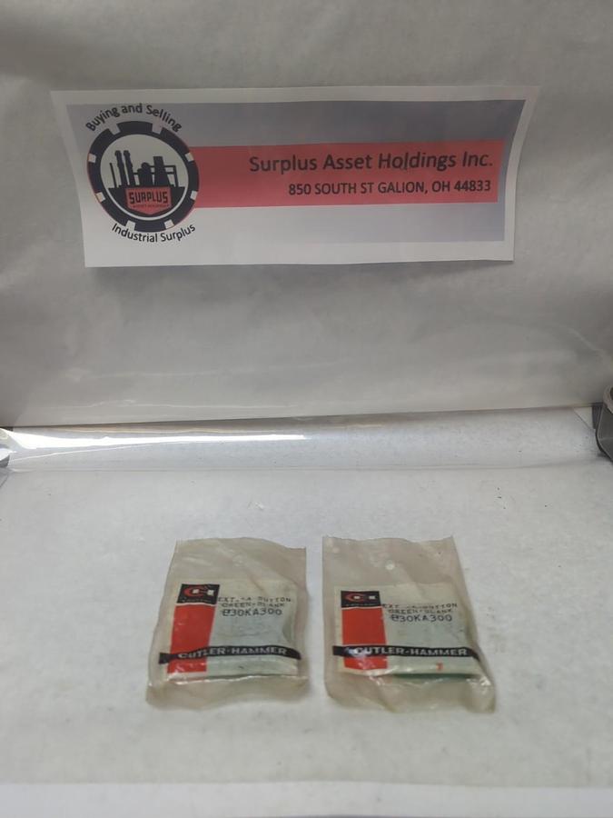 CUTLER-HAMMER,E30KA300,EXTENDED-A BUTTON GREEN BLANK LOT OF 2 NOS