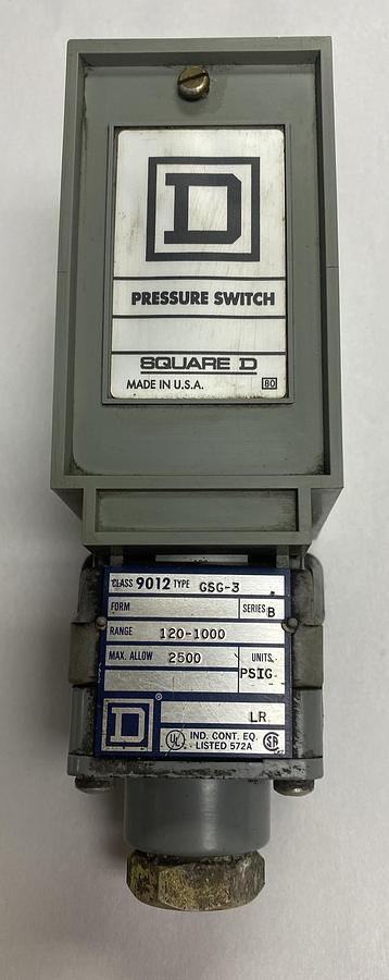 Used Square D,9012 GSG-3,Pressure Switch