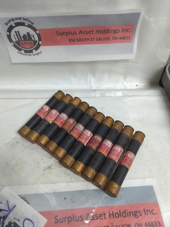 Used COOPER BUSSMANN,FRS-R-2,FUSETRON 2 AMP FUSE LOT OF 10 PRE-OWNED