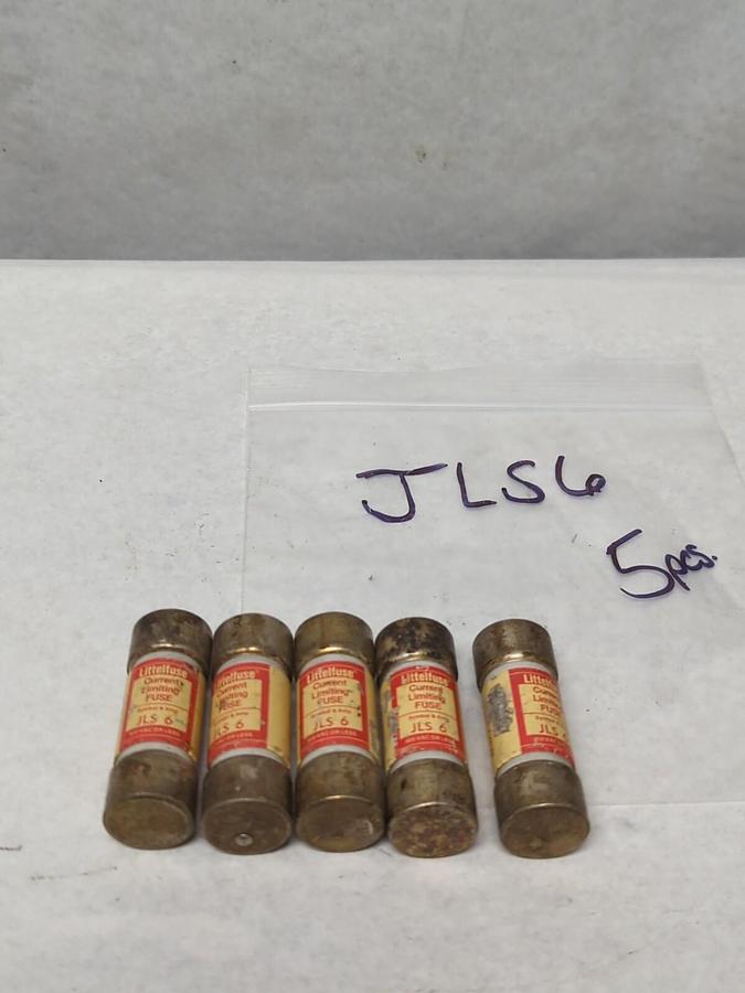 Used LITTELFUSE,JLS6,CURRENT LIMITING 6 AMP FUSE LOT OF 5 PRE-OWNED
