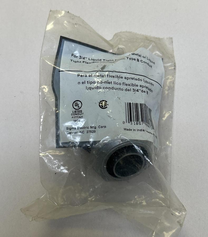 Used SIGMA ELECTRIC,49471,LIQUID TIGHT CONNECTOR 3/4INCH NEW