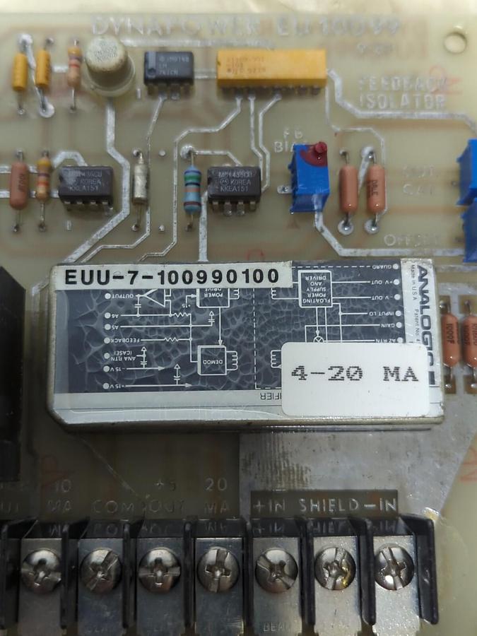 DYNAPOWER,EU10099,FEEDBACK ISOLATOR BOARD