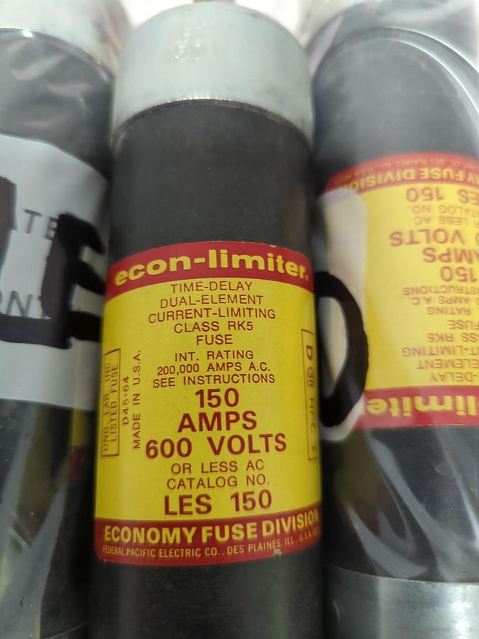 ECON-LIMITER,LES-150,CLASS RK5 FUSE 150 AMP LOT OF 4 NOS