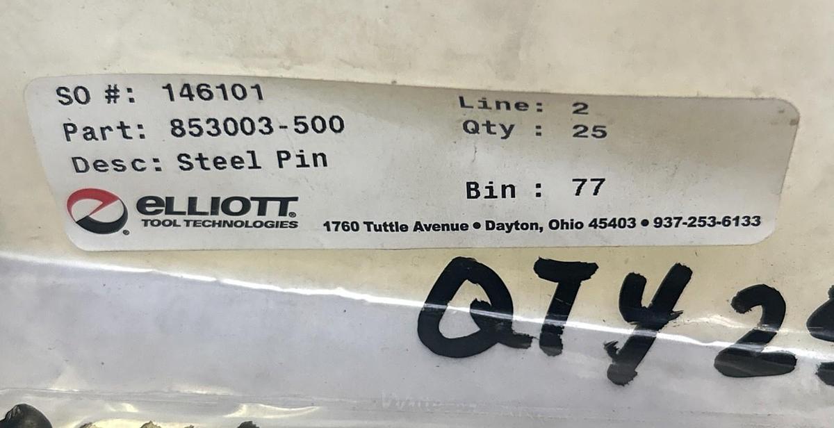 ELLIOT,853003-500,STEEL PIN LOT OF 25 NOS