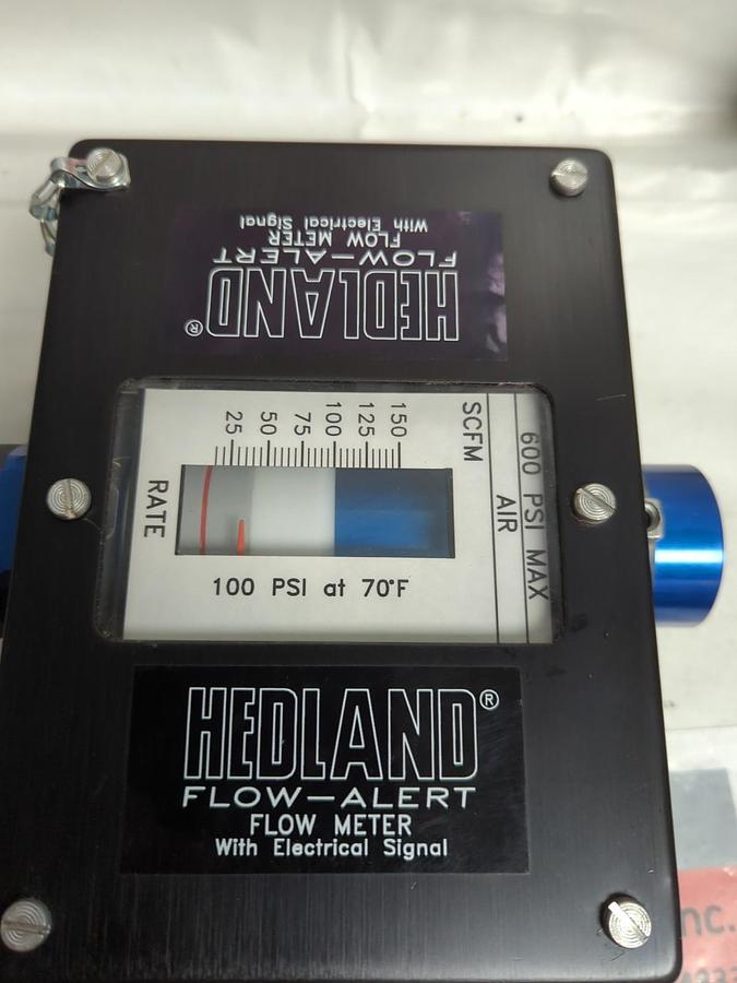 HEDLAND,600PSI,FLOW-ALERT FLOW METER W/ELECTRICAL SIGNAL NOS