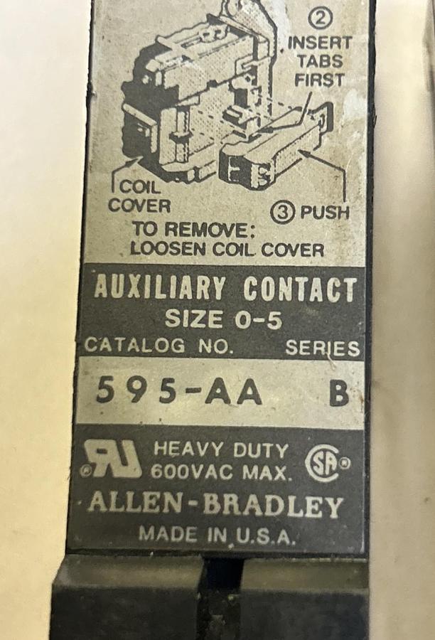 Used ALLEN BRADLEY,595-AA,AUXILIARY CONTACT LOT OF 2