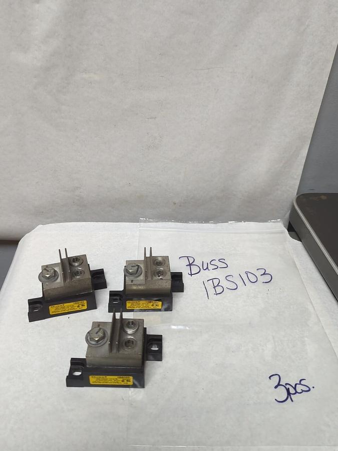 Used BUSS,1BS103,FUSE BLOCK HOLDER LOT OF 3 PRE-OWNED