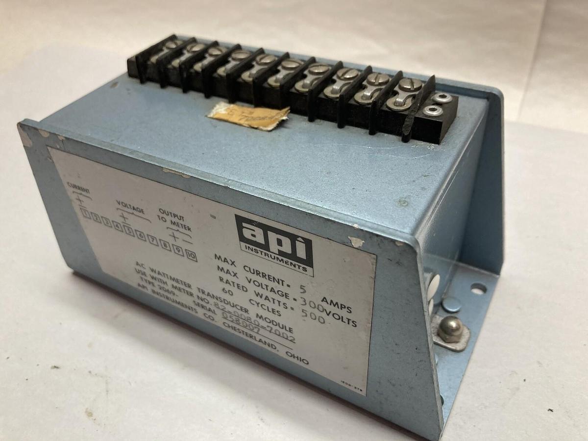 Used Api Instruments,Type 2069 82-0080-7002,AC Wattmeter Transducer Module 5A 300V Ma