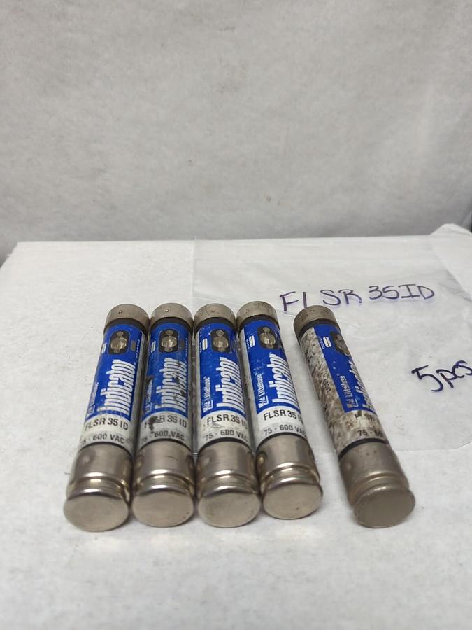 Used LITTELFUSE,FLSR35ID,INDICATOR 35 AMP FUSE LOT OF 5 PRE-OWNED
