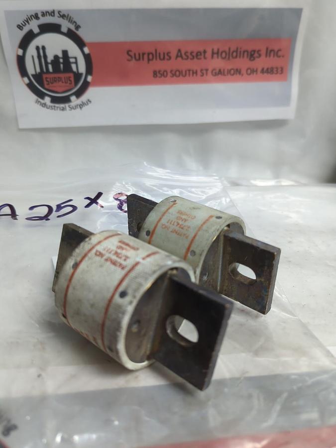 Used SHAWMUT,A25X800,AMP-TRAP FUSE 800 AMP LOT OF 2 PRE-OWNED