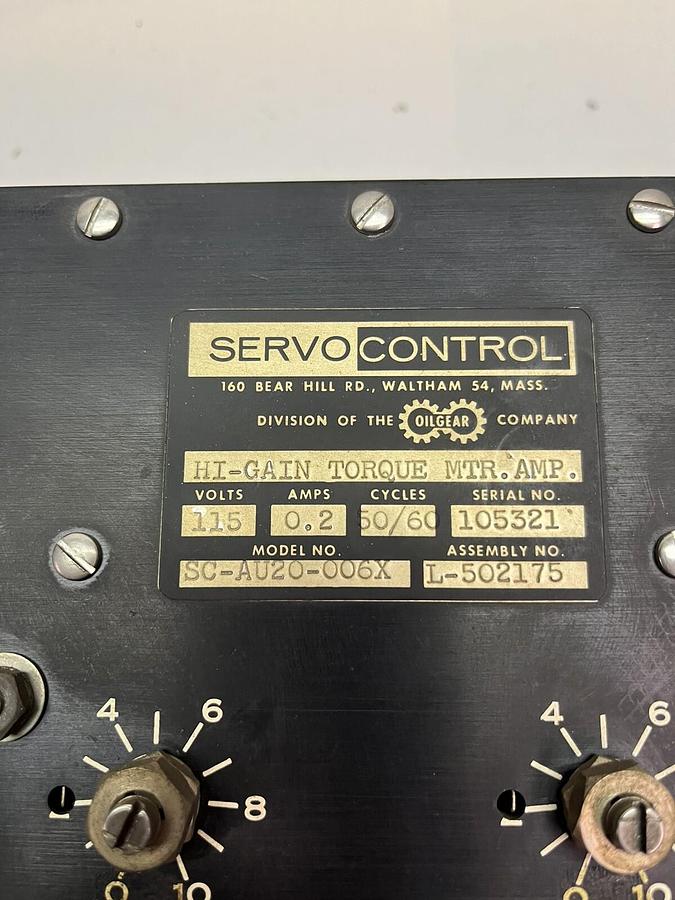 Used SERVO CONTROL,SC-AU20-006X,HI GAIN TORQUE MOTOR AMPILIFIER