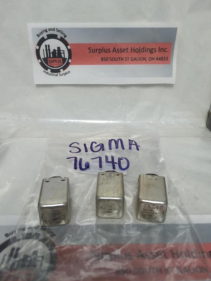 Used SIGMA,76740,PLUG IN RELAY 8-PIN LOT OF 3 PRE-OWNED