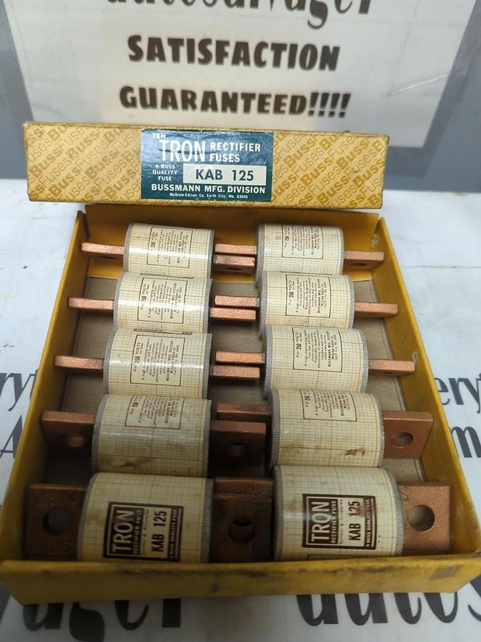 COOPER BUSSMANN,KAB-125,RECTIFIER 125 AMP FUSES BOX OF 10 NOS