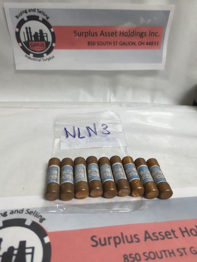 Used LITTELFUSE,NLN3,ONE-TIME 3 AMP FUSE LOT OF 9 PRE-OWNED