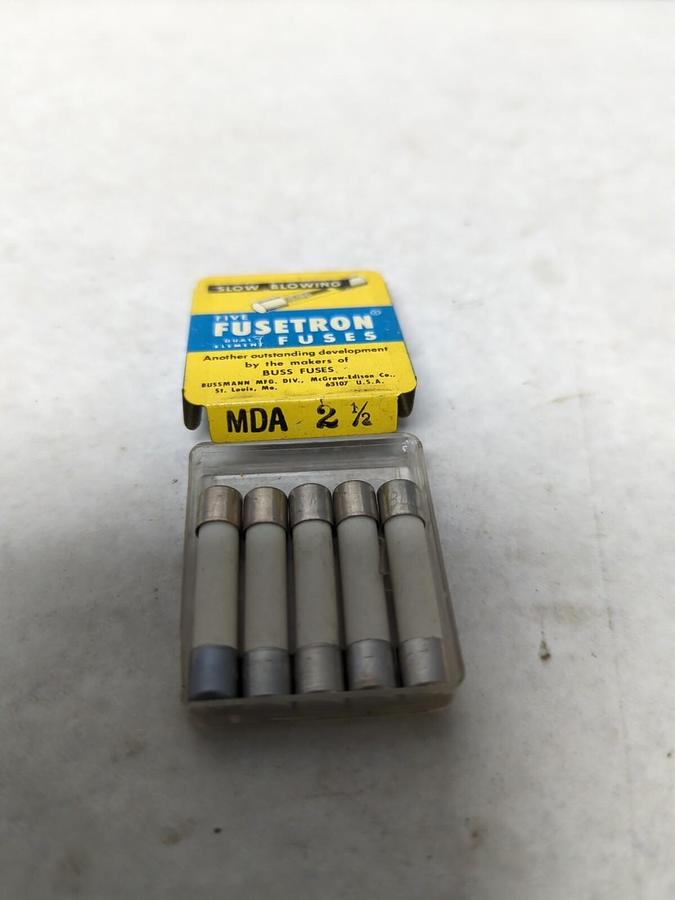COOPER BUSSMANN,MDA 2-1/2,CERAMIC FUSE PACK OF 5 NOS