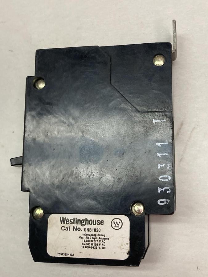 Used Westinghouse,GHB1020,Circuit Breaker 20A 125VDC