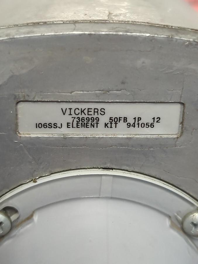 Used VICKERS,50FB 1P 12,HYDRAULIC FILTER ELEMENT PRE-OWNED