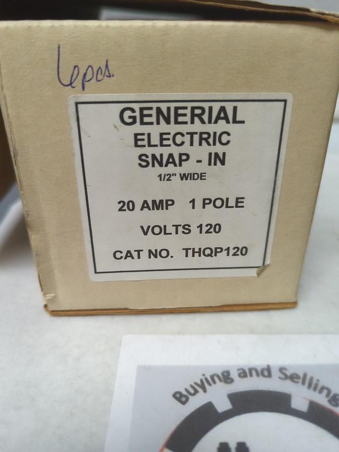 Used GENERAL ELECTRIC,THQP120,CIRCUIT BREAKER 20AMP 1-POLE LOT OF 6 PRE-OWNED