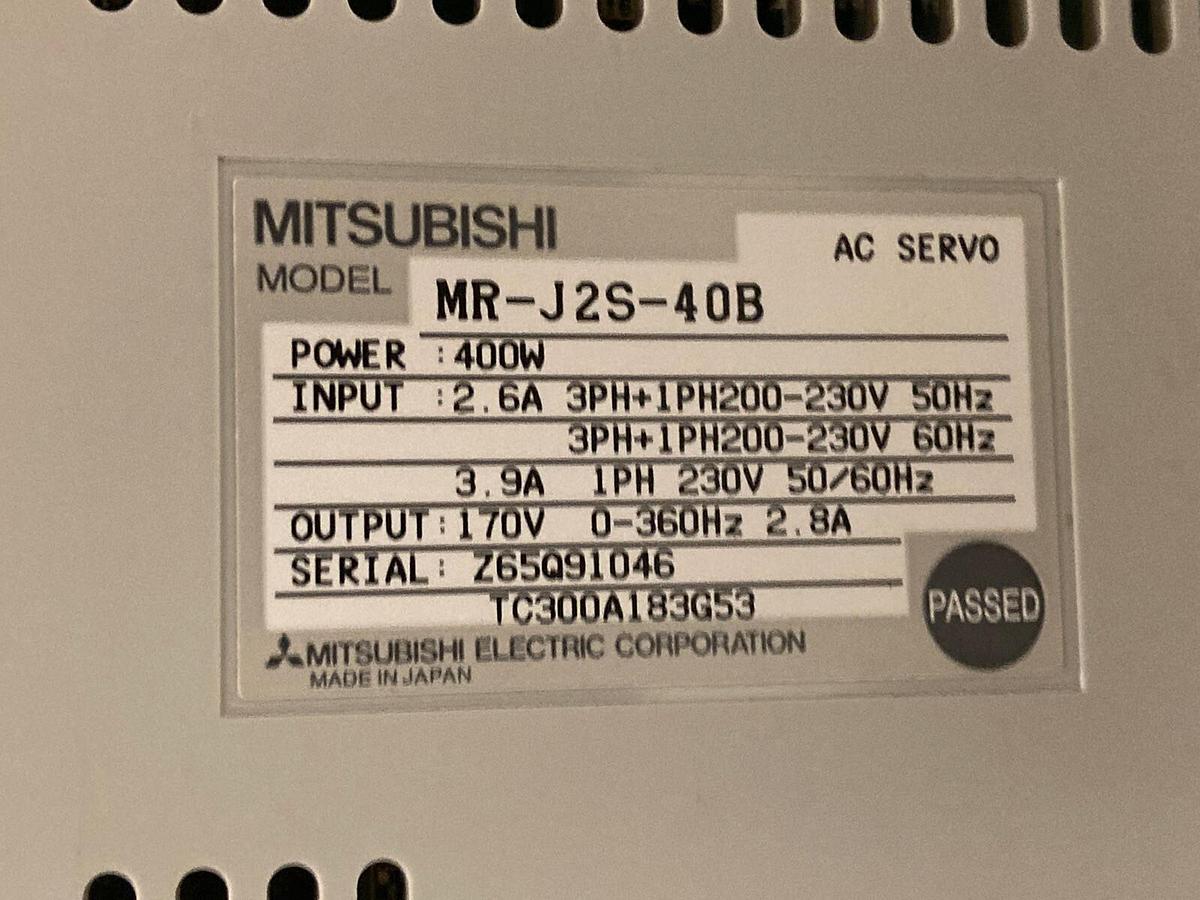 Used Mitsubishi,MR-J2S-40B,3-Phase Servo Amplifier 2.6A 200-230V