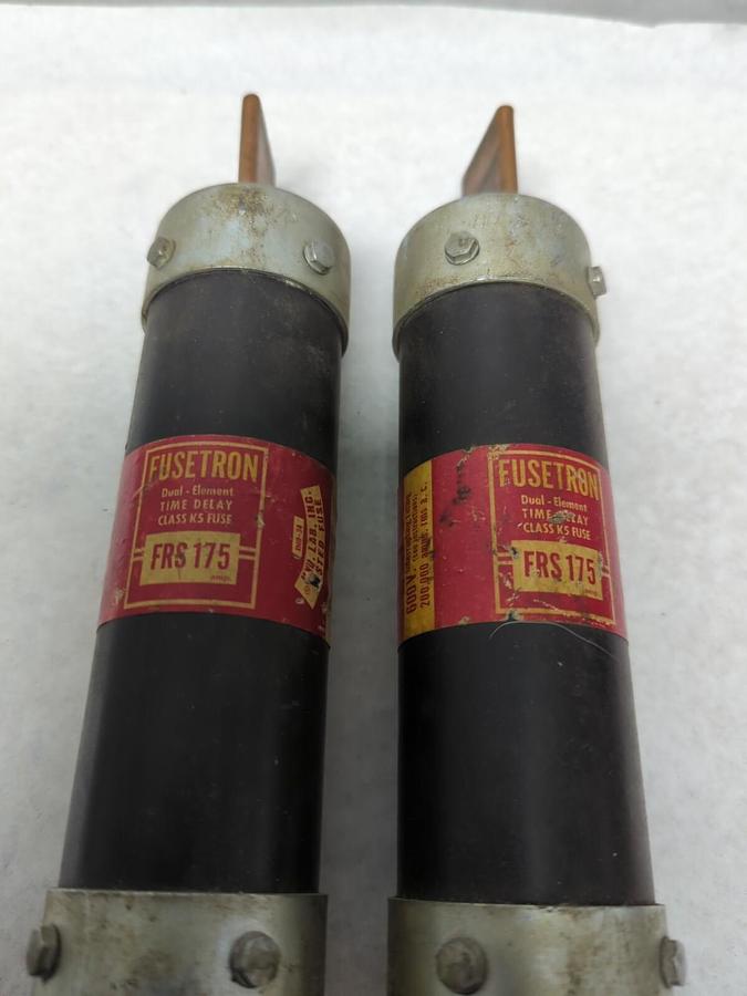 Used COOPER BUSSMANN,FRS-175,FUSETRON 175 AMP FUSE LOT OF 2 PRE-OWNED