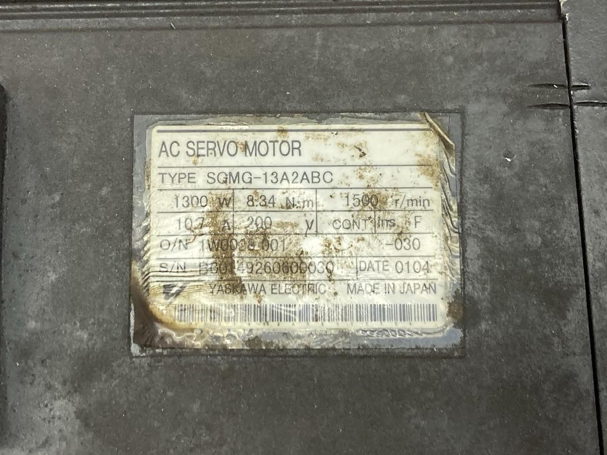 Used Yakasawa Electric,Type SGMG-13A2ABC,AC Servo Motor