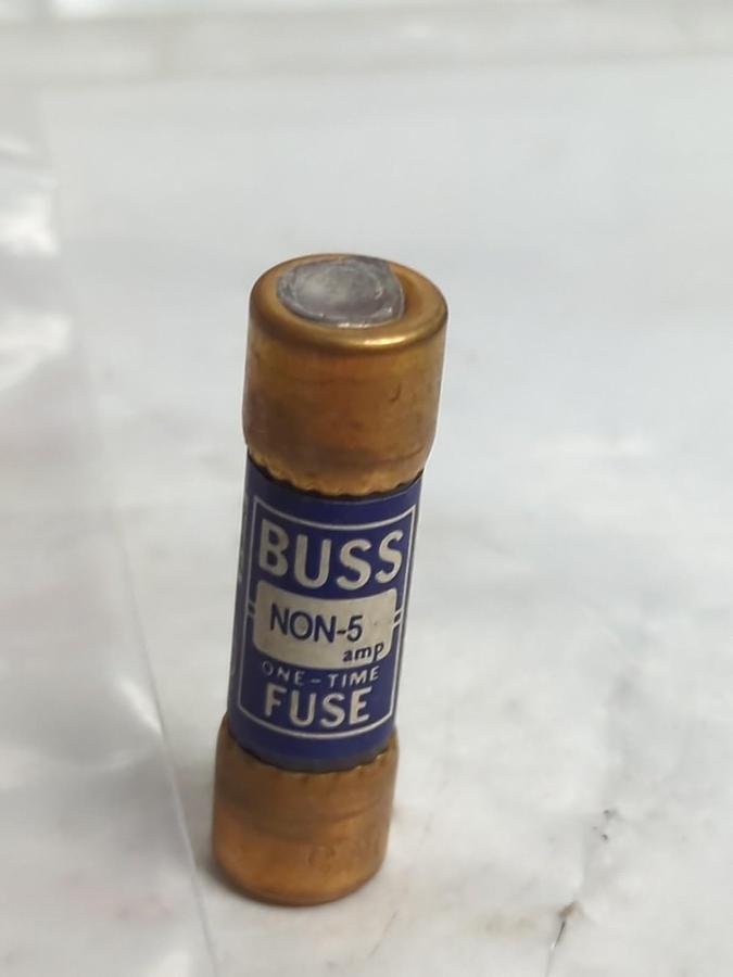 Used COOPER BUSSMANN,NON5,ONE-TIME 5 AMP FUSE LOT OF 2 PRE-OWNED