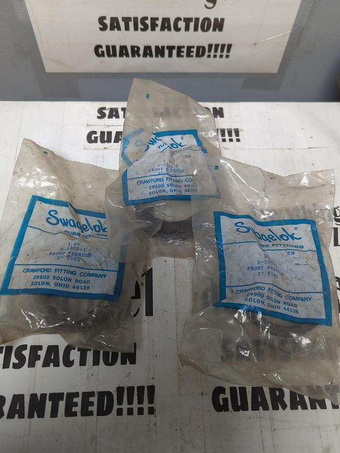 SWAGELOK,S-3203-1,FRONT FERRULE 2 INCH FITTING LOT OF 3 NOS