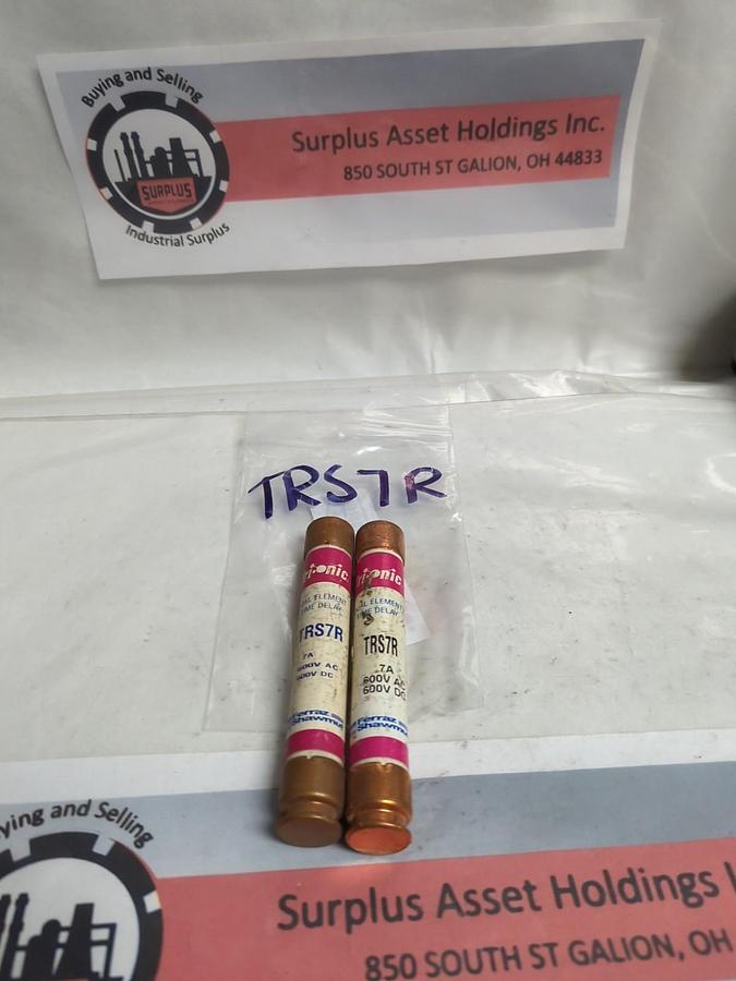 Used FERRAZ SHAWMUT,TRS7R,TRI-ONIC 7 AMP FUSE LOT OF 2 PRE-OWNED
