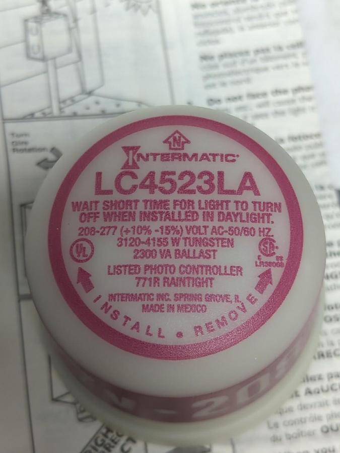 INTERMATIC,LC4523LA,PHOTO CONTROL WITH SPARK ARRESTER 208-277 VAC NOS