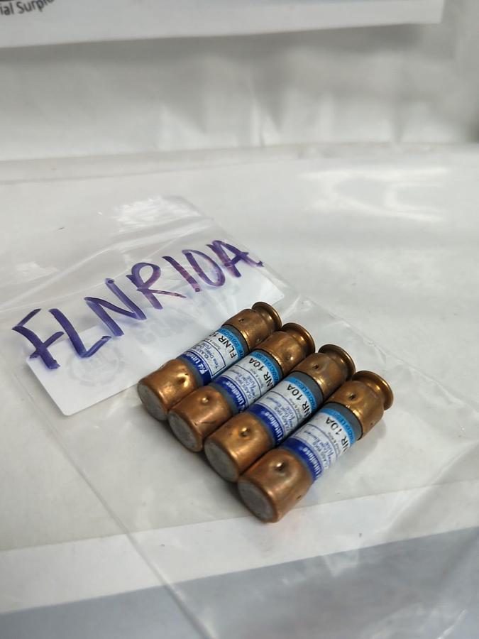 Used LITTELFUSE,FLNR10A,TIME-DELAY 10 AMP FUSE LOT OF 4 PRE-OWNED