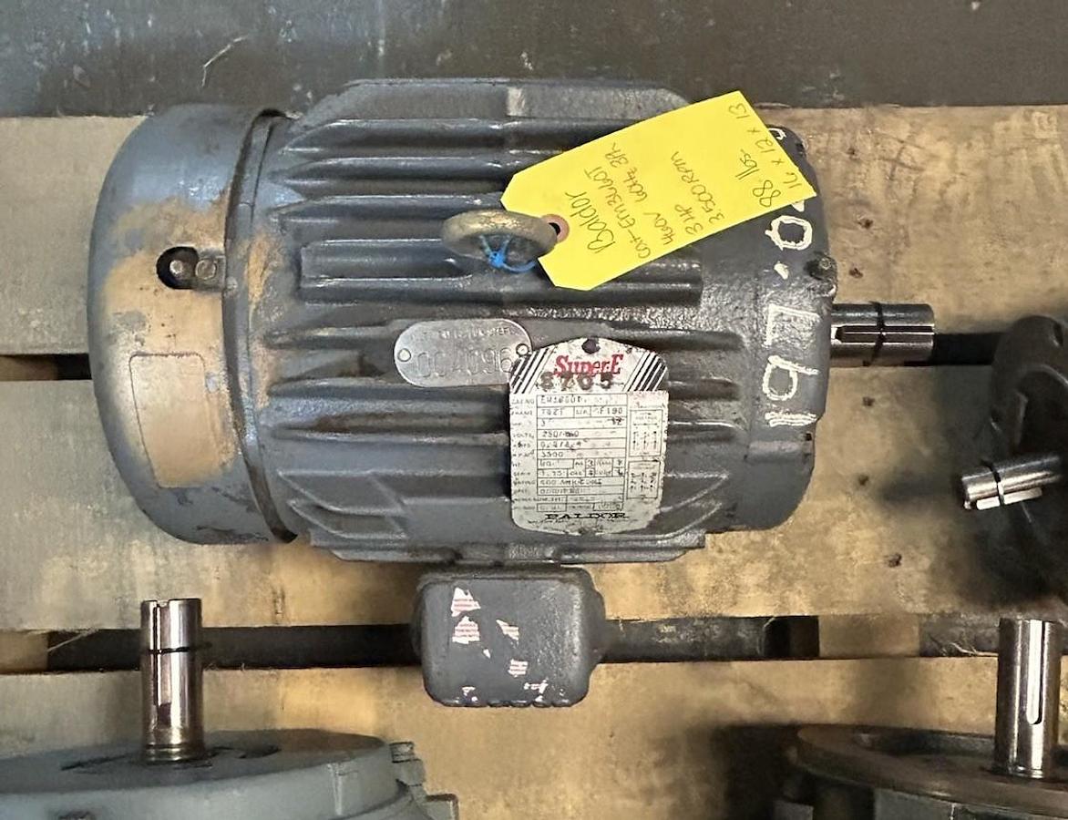 Used BALDOR,EM3660T,SUPER-E MOTOR 3HP 230/460V 3500RPM 3PH 182T FRAME
