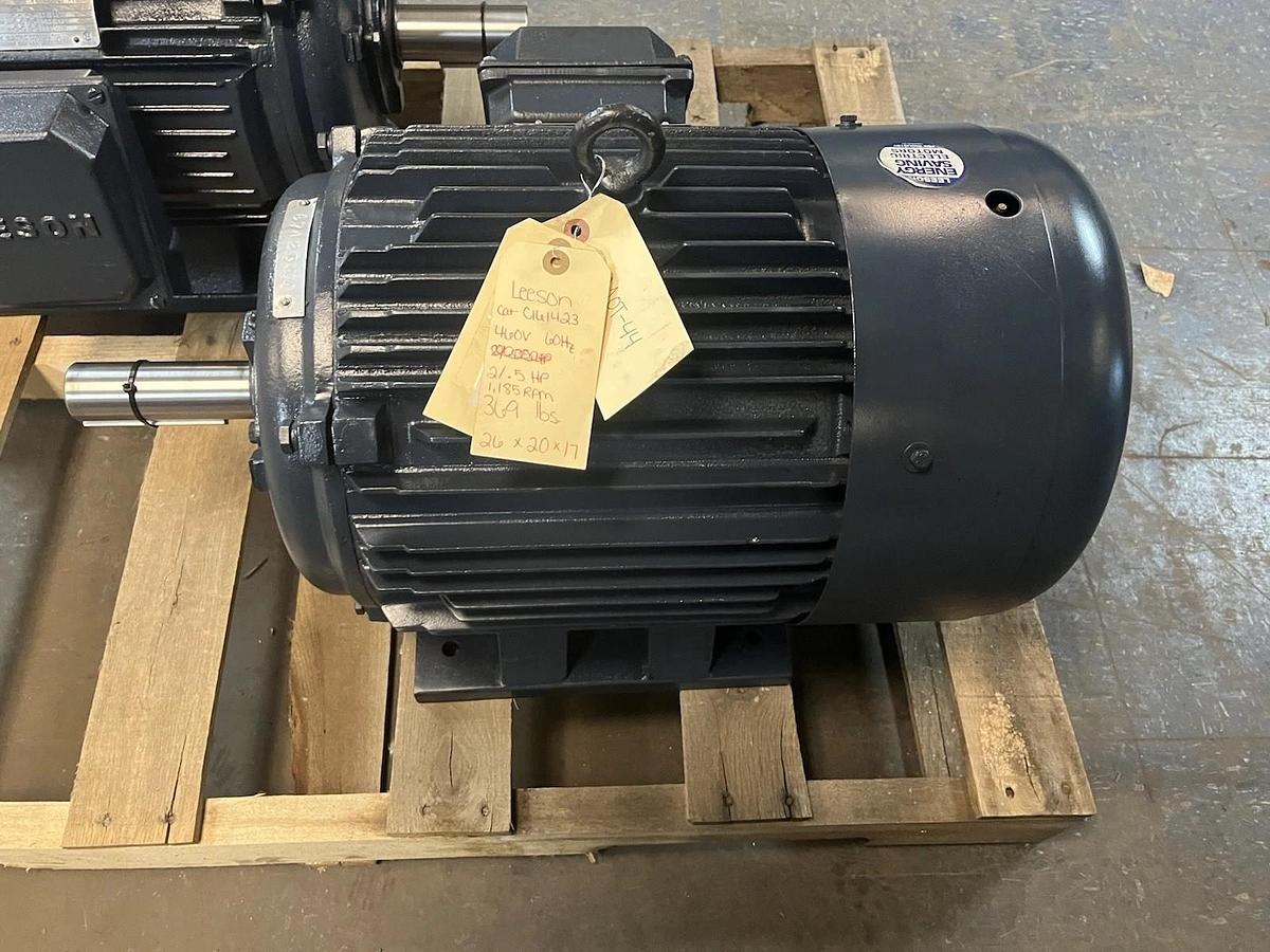 Used LEESON,C161423,MOTOR 2/0.5HP 1185/292RPM 460V 3PH 284U