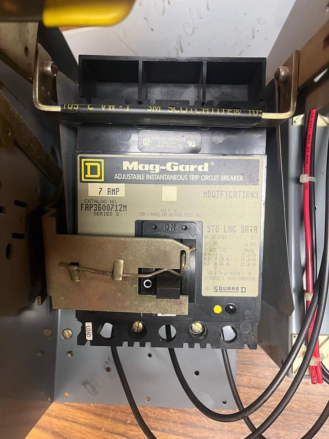 Used SQUARE D,MODEL 5,SIZE 1 MCC 8536SCO3 STARTER BUCKET 7A FAP3600712M BREAKER