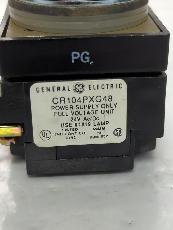 Used GE,CR104PXG48,ILLUMINATED AMBER BUTTON 24V AC/DC PRE-OWNED