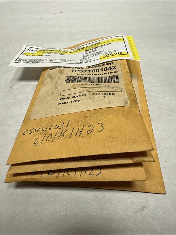 Used Fisher,1P571001042,Packing Ring 1-1/4x1-3/4x1/4 LOT of 4