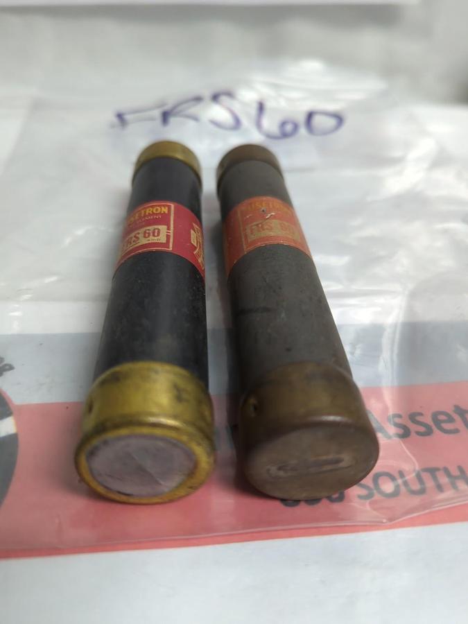 Used COOPER BUSSMANN,FRS-60,FUSETRON 60 AMP FUSE LOT OF 2 PRE-OWNED