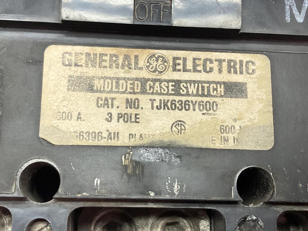 Used General Electric,TJK636Y600,3-Pole Circuit Breaker 600A 600VAC